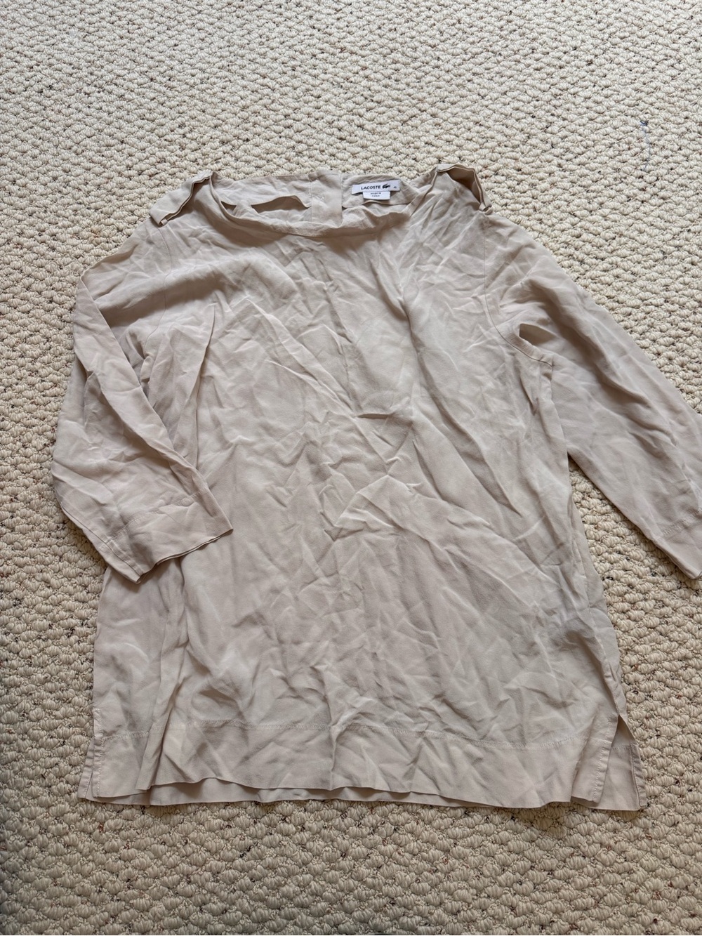 Lacoste 100% Silk Vanilla Beige Tunic Top
